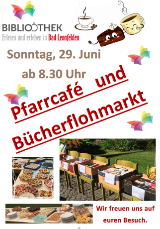 Plakat Einladung für Flohmarkt und Pfarrkaffee